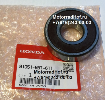 Подшипник ступицы звезды Honda CBR1100XX оригинал (арт. 91051MBT611), Bearing, Radial Ball, 6305(Uu), Honda