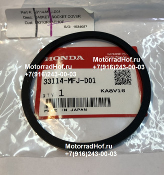 Прокладка крышки фары Honda CBR600RR оригинал (арт. 33114MFJD01), GASKET, SOCKET COVER, Honda