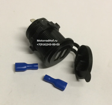 Прикуриватель (дополнительная розетка) гнездо USB с гайкой (арт. 38773)