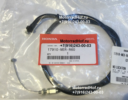 Трос газа прямой Honda CBF600SA оригинал (арт. 17910MERR60), Cable Comp. A, Throttle, Honda