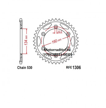 Ведомая звезда Supersprox (43T) оригинал (арт. R130643SS), аналог RFE130643, JTR1306.43, JTR1306-43, JTR 1306, 41201-MCJ-670, 41201MCJ670
