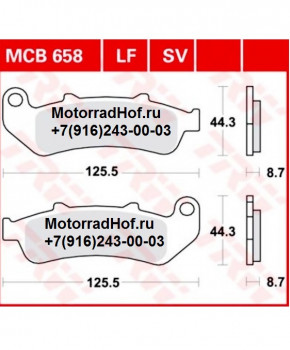 Колодки TRW LUCAS передние для мотоцикла Honda CBR1000F SC24 (арт. MCB658SV), аналог 06455-MZ2-425, 06455-MZ2-405, 06455-MZ2-415, 06455MZ2425, 06455MZ2405, 06455MZ2415, PAD SET, Honda