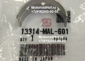Вкладыш коренной BEARING B, CRANKSHAFT(GREEN) Honda CBF600NA оригинал (арт. 13314MAL601), аналог 13314-MAL-600, 13314MAL600 Вкладыш коренной BEARING B, CRANKSHAFT(GREEN) Honda CBF600NA оригинал (арт. 13314MAL601), аналог 13314-MAL-600, 13314MAL600