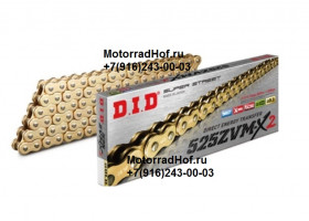 Цепь DID D525ZVMX2124GG "ЗОЛОТАЯ-ЗОЛОТАЯ" УСИЛЕННАЯ оригинал (арт. D525ZVMX2GG124), аналог DID525ZVMXGG124, D525ZVMXGG124