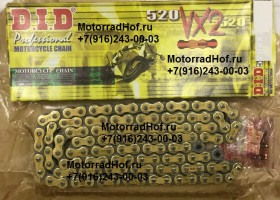 Цепь DID D520VX114GB GOLD&BLACK "ЗОЛОТАЯ-ЧЁРНАЯ" оригинал (арт. D520VXGB114), аналог DID520VXGB114, D520VX2GB114, DID520VX2GB114