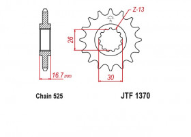 Ведущая звезда JT (15T) с демпфером оригинал (арт. F137015RB), аналог JTF1370.15, JTF1370-15, JTF 1370, 23801-MJE-D00, 23801-MKN-D10, 23801MJED00, 23801MKND10