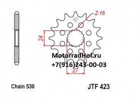 Ведущая звезда JT (18T) оригинал (арт. F42318), аналог JTF423.18, JTF423-18, JTF 423, 2751015H00000, 27510-15H00-000