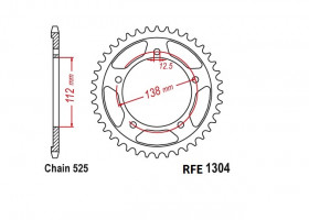 Ведомая звезда Supersprox (44T) оригинал (арт. R130444SS), аналог RFE130444, JTR1304.44, R130444, JTR1304, R1304, 41201-MBW-000, 41201MBW000