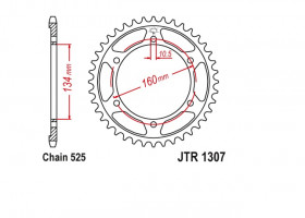 Ведомая звезда JT (44T) оригинал (арт. R130744), аналог JTR1307.44, JTR1307-44, JTR 1307 JTR130744, JTR 1307-44
